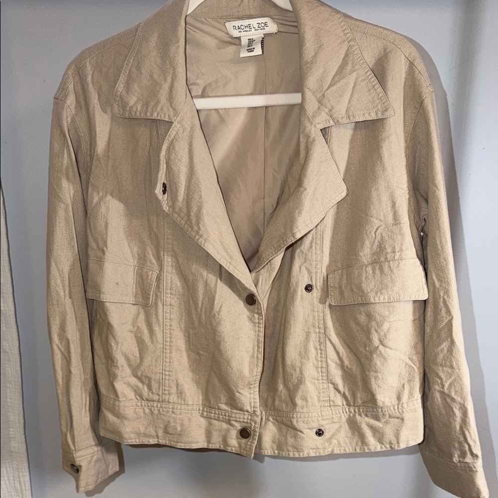 Rachel Zoe Beige Utility Jacket for Women Size S